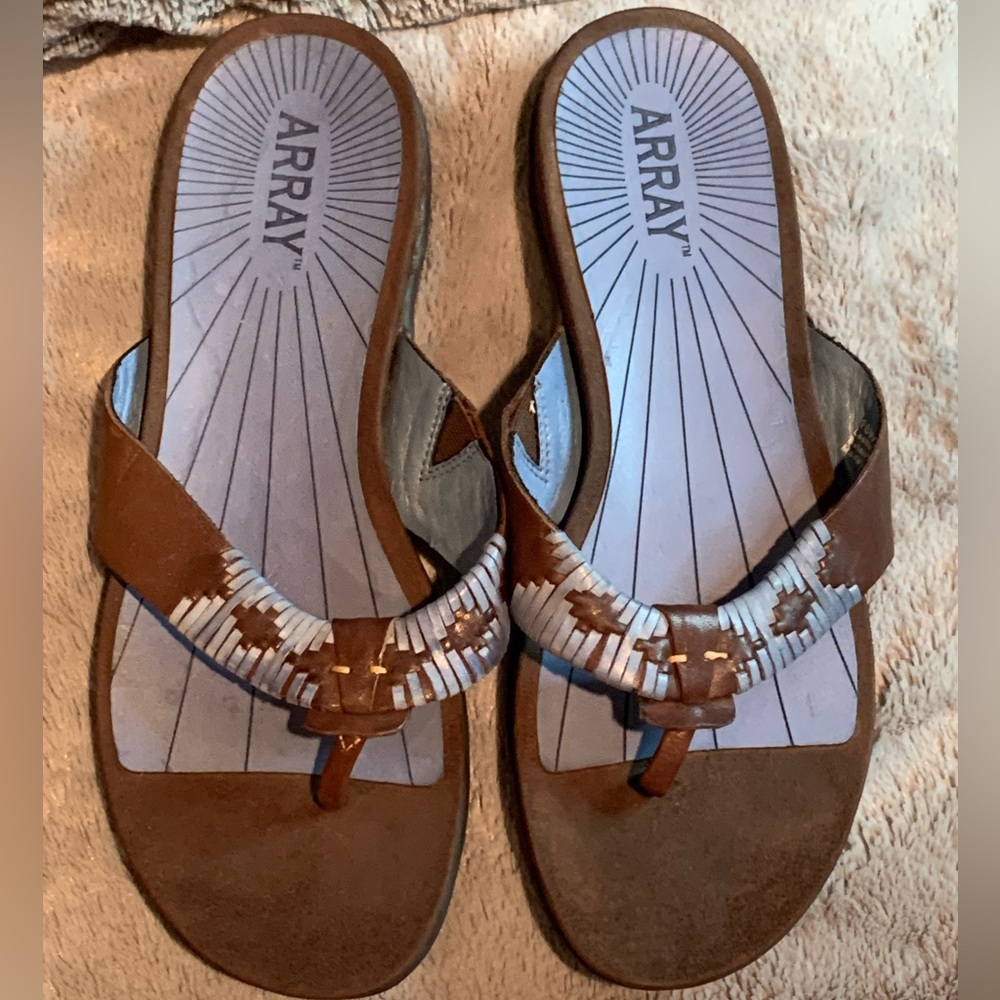 Array size 10 leather blue and brown EUC